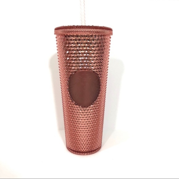 starbucks rose gold studded tumbler